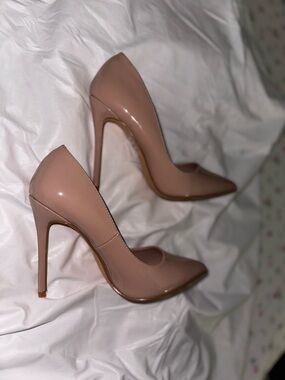 Classic Nude Patent Pointed-Toe Stiletto Pumps